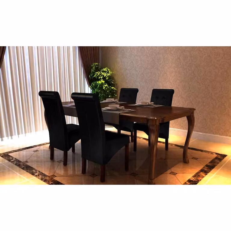 vidaXL Sedie da Pranzo 4 pz Nere in Similpelle