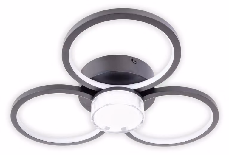 Plafoniera LED, nera, dimmerabile, L 43,6 cm