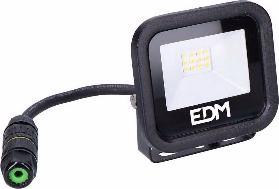 Faretto led 10w 800lm 4000k luce diurna serie nera 9,2x8,1x2,7cm edm