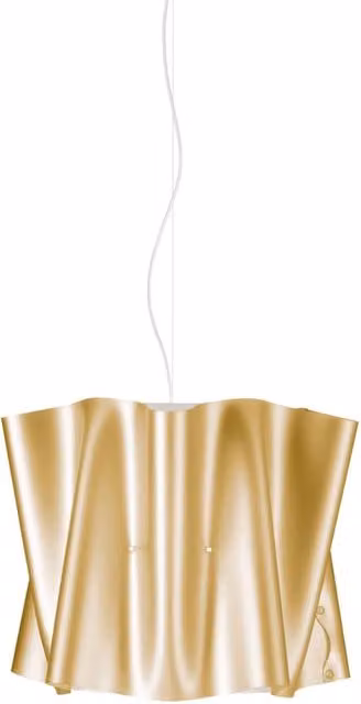 Lampada a sospensione moderna Folio Polilux Linea Zero in metallo cromo e oro con attacco E27, Diametro: 40 cm – 1