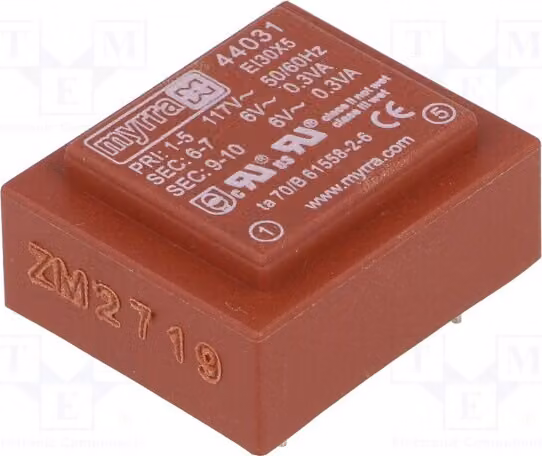 1 trasformatore: rivestito, 50mA, 117VAC, 50mA, 44031 - Trasformatori, 6V, 6V, 0,6VA