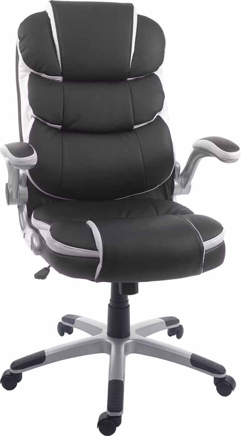 Sedia da ufficio MCW-F80, sedia da scrivania, poltrona direzionale girevole, Pelle finta ~ nera