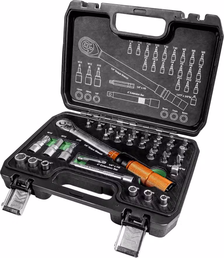 BRÜDER MANNESMANN GREEN LINE M18315 BRÜDER MANNESMANN Set di chiavi dinamometriche 1/4", 32 pezzi