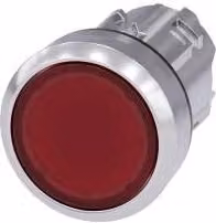 Pulsante Siemens Attuatore piatto, anello anteriore in metallo, rosso lucido SIRIUS ACT 3SU1051-0AB20-0AA0 1 pz