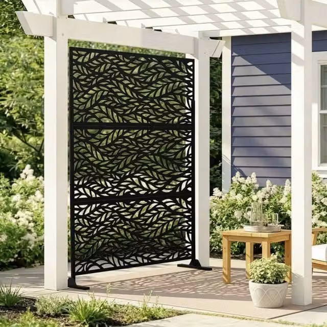 Pannello Divisorio Decorativo in Acciaio Zincato Nero casa.pro H: 180 cm, L: 90 cm, P: 40 cm