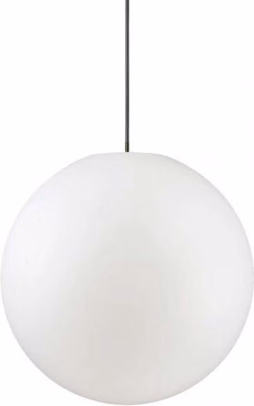 Lampada a sospensione Sole Sp1 Ideal-Lux bianca in metallo e vetro, diametro 40 cm
