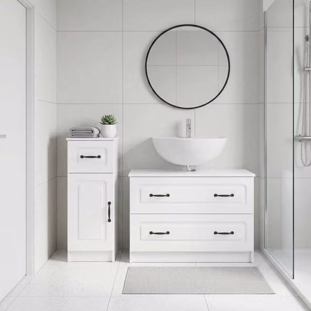 Set di Armadi da Bagno da 2 Pezzi UTRECHT Bianco Lucido 3417733