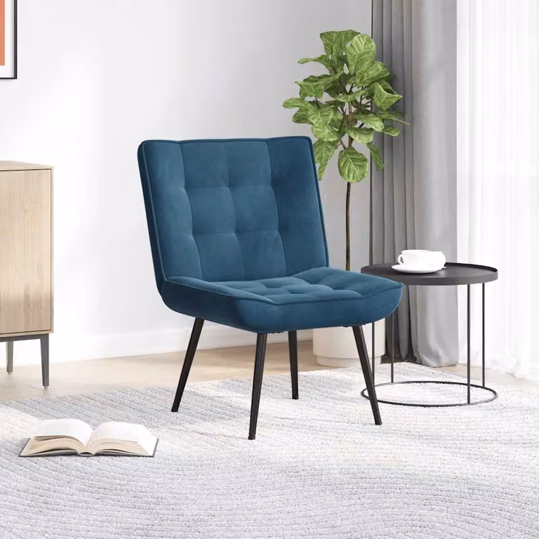 vidaXL Poltrona Relax 64x74x84 cm Blu in Velluto
