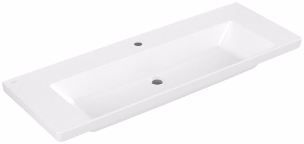 Villeroy & Boch Subway 3.0 lavabo à poser, 1 trou pour robinet, sans trop-plein, non rectifié, 1300x475mm, 4A70D2RW, 4A70D2RW