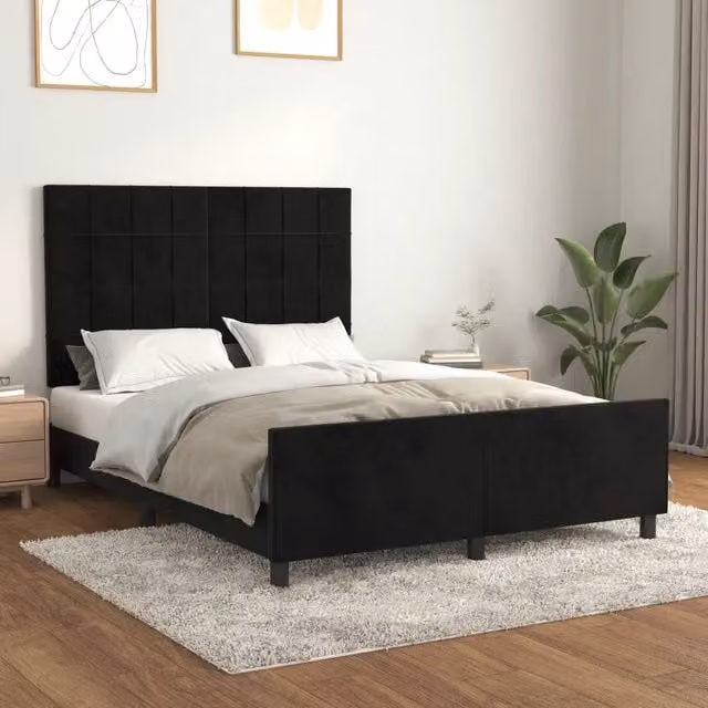 Giroletto vidaXL in Velluto Nero per Adulti L/P/H: 140 x 190 cm