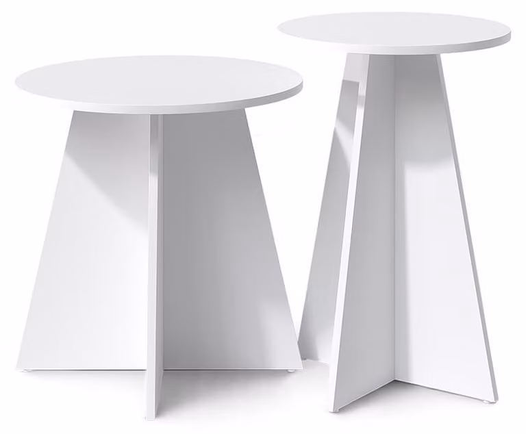 Tavolino da caffè Vicco Forma Bianco 40 x 50 cm Set da 2, Model 59742