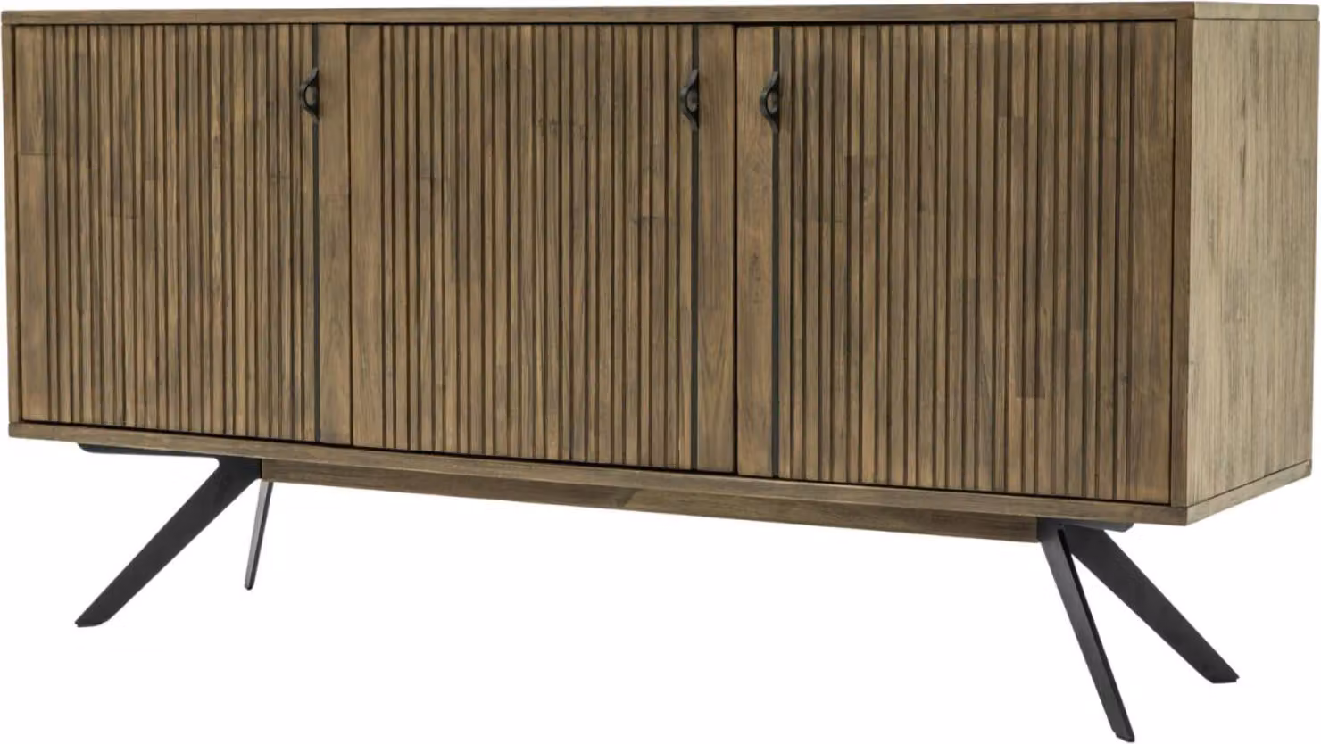 Credenza FURNLUX Massa Marrone e Nero 160cm / Colore principale: Marrone / Dimensioni: 160 x 80 x 45 cm