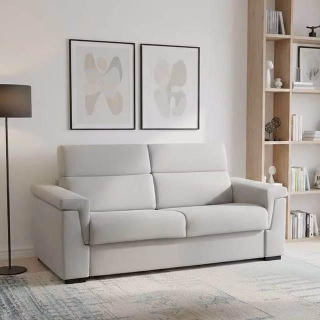 Divano Letto Nus DMORA 3 Posti Sfoderabile Grigio Chiaro L: 225 cm