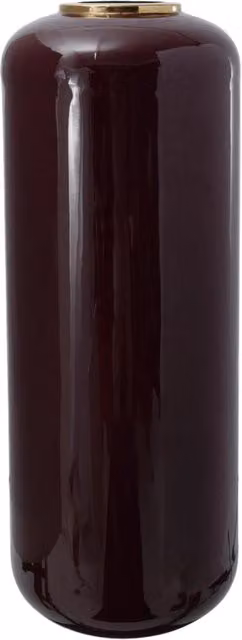 Vaso da terra Art Deco in metallo bordeaux e oro