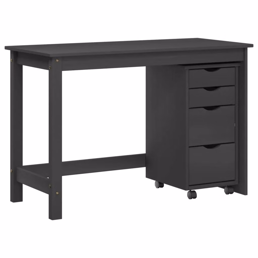 Set scrivania e mobiletto su ruote MOSS vidaXL Grigio 2 pezzi – 2