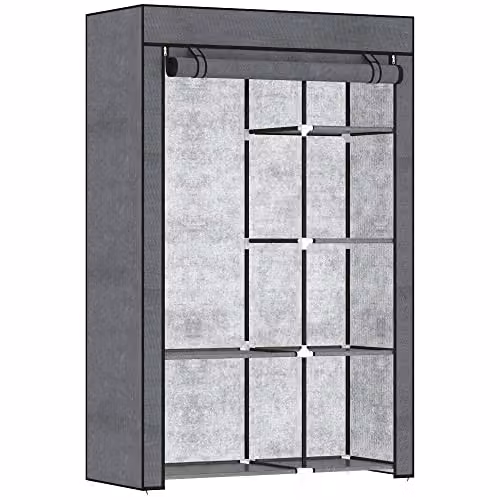 HOMCOM Armadio in tessuto senza ruote 103x43x162,5 cm Grigio scuro