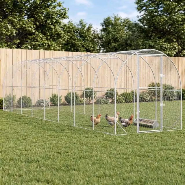 Pollaio Argento 800 x 200 x 200 cm Acciaio zincato 3434678