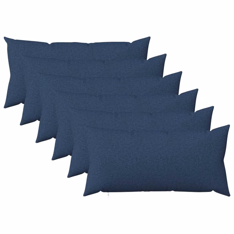 Set di 6 cuscini vidaXL HEERLEN blu in tessuto con rivestimento lavabile e rimovibile L/P/H: 80 x 40 x 40 cm