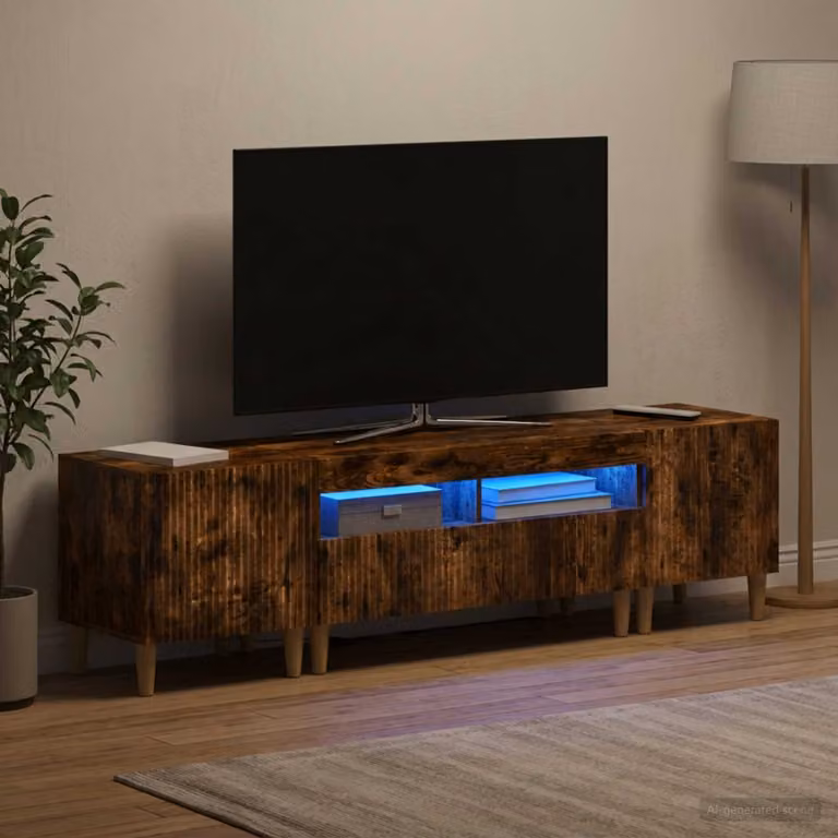 Mobile TV LED ARNHEM vidaXL, set da 3 pezzi, Rovere Fumo