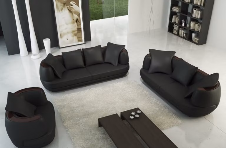 Sofagarnitur mit USB Couch Polster Leder Sofa 3+2+1 Klassische Couchen Sitz
