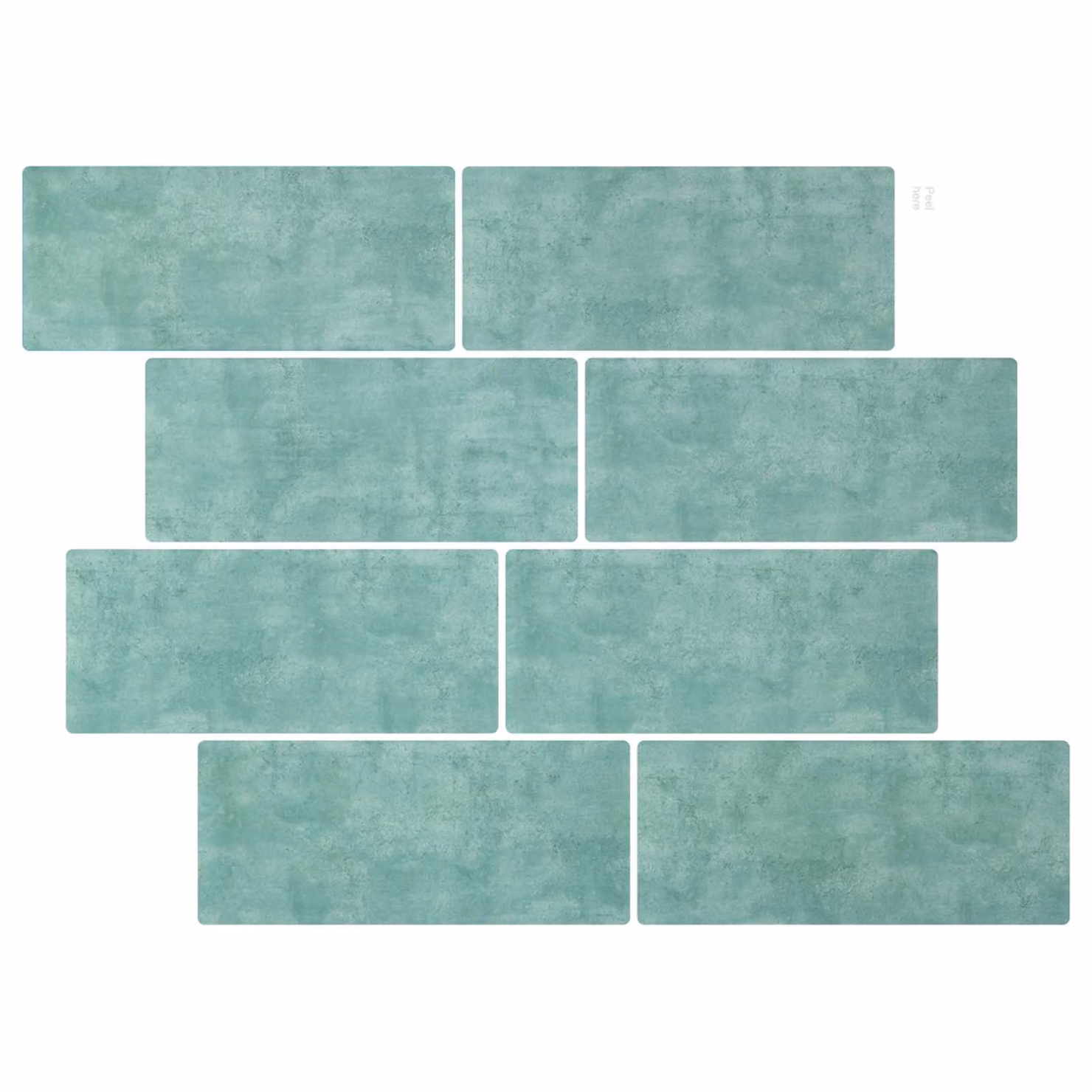 Set di 10 piastrelle metro effetto subway vidaXL, colore grigio verde turchese, lucide, per parete in cucina o bagno, L: 29 cm, H: 21 cm