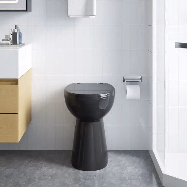 WC Senza Brida 7 cm Altezza Extra Chiusura Rallentata Nera 145780