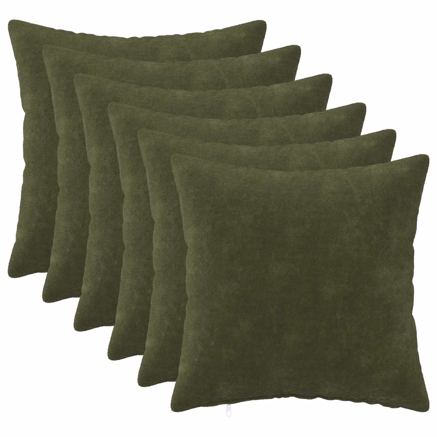 Set di 6 cuscini vidaXL HEERLEN in microfibra verde con fodera lavabile