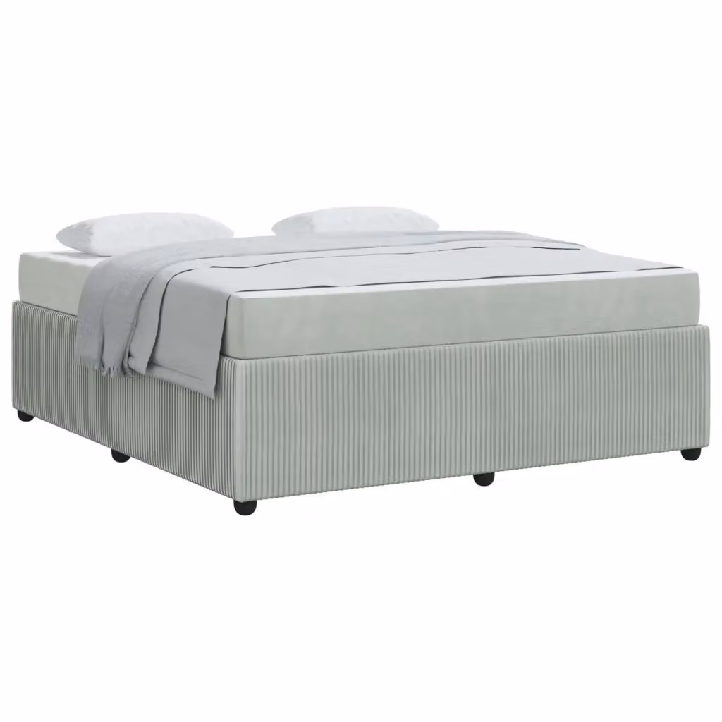Struttura del letto moderna vidaXL in tessuto e legno grigio L 180 cm x P 200 cm – 2