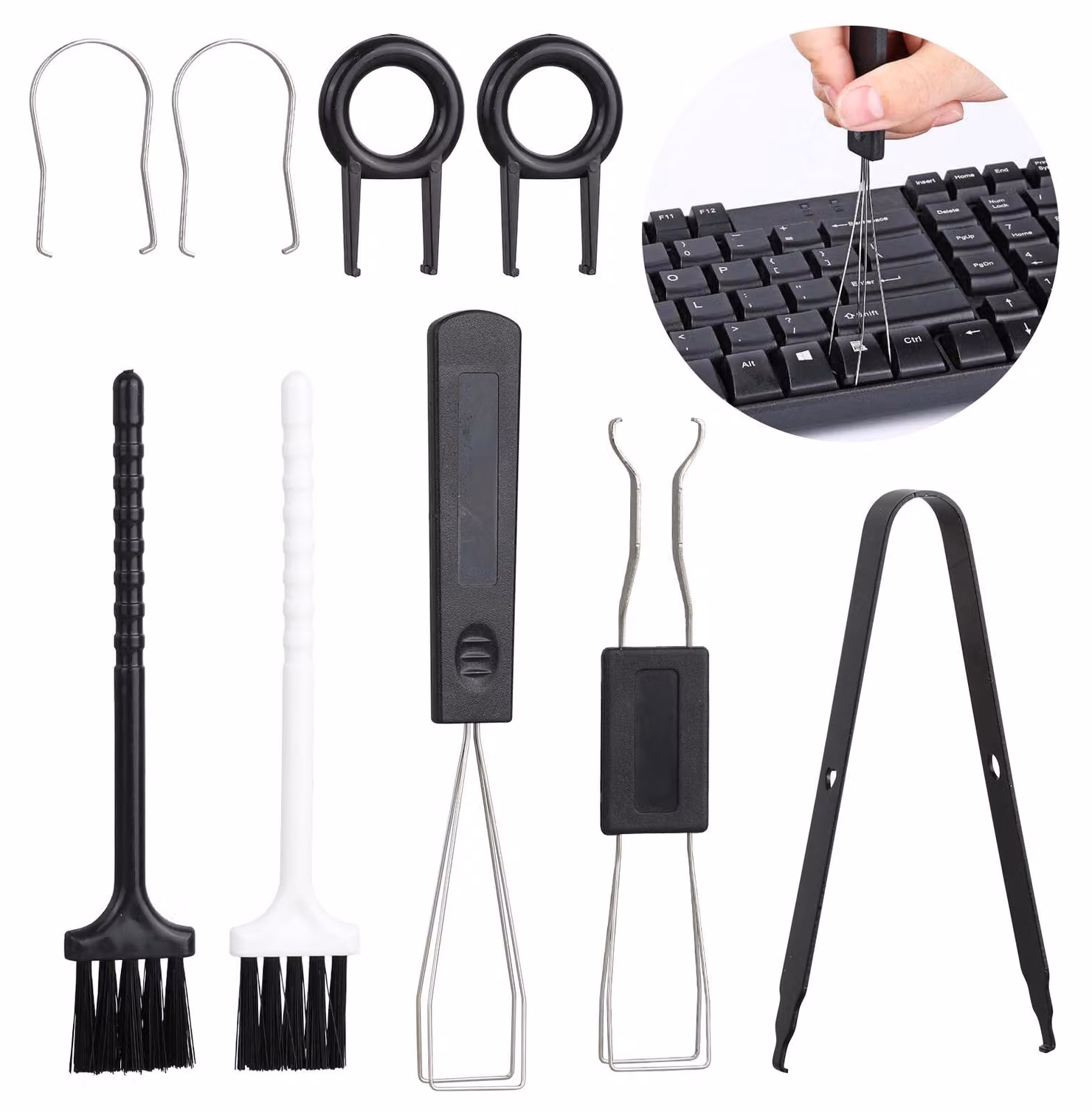Estrattore per tasti, confezione da 9 pezzi, strumento per rimuovere i tasti, set di strumenti