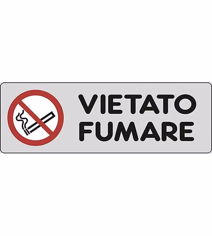 Adesivo Vietato Fumare No Smoke ambienti pubblici 15CMx5CM