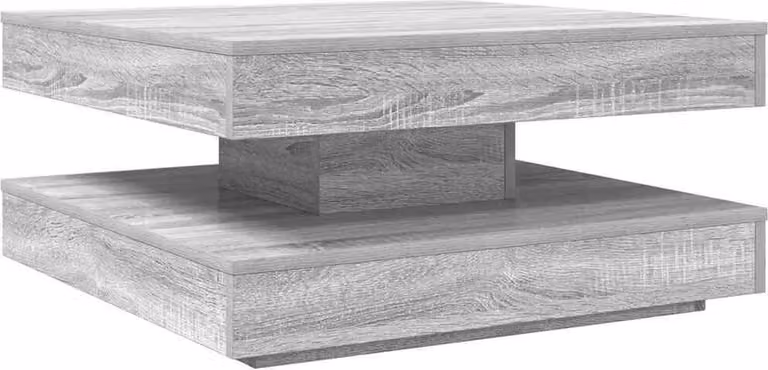 Tavolino da Caffè Girevole a 360 Gradi Grigio 70x70x34,5 cm