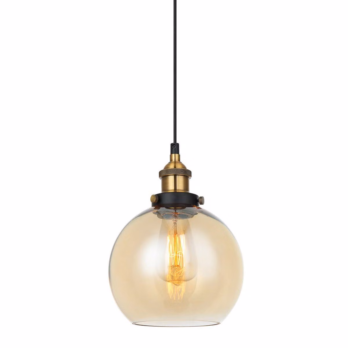 Italux Cardena lampada a sospensione industriale nera MDM-4330/1 GD+AMB