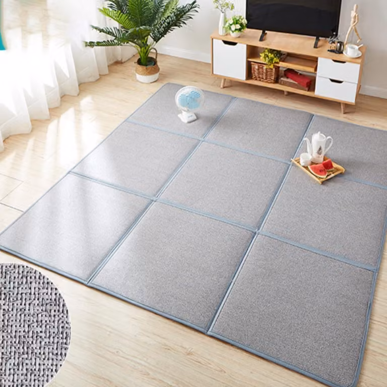 Tappeto in rattan pieghevole, ideale per camere da letto e per la pratica dello yoga