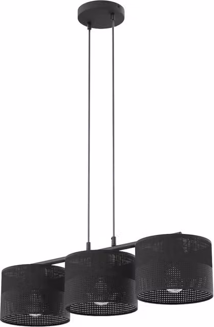 Lampada sospesa moderna KARBON Emibig in metallo nera con 3 portalampada E27