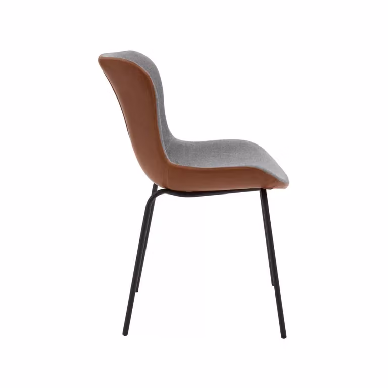 Set di 6 sedie imbottite moderne in ecopelle e tessuto con gambe in metallo nero Mobili 2G