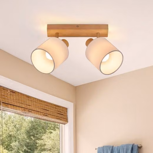 ZMH plafoniera 2 fiamme nera - faretto da soffitto vintage faretto da soffitto LED faretto da parete orientabile 350° E14 (senza lampadina)