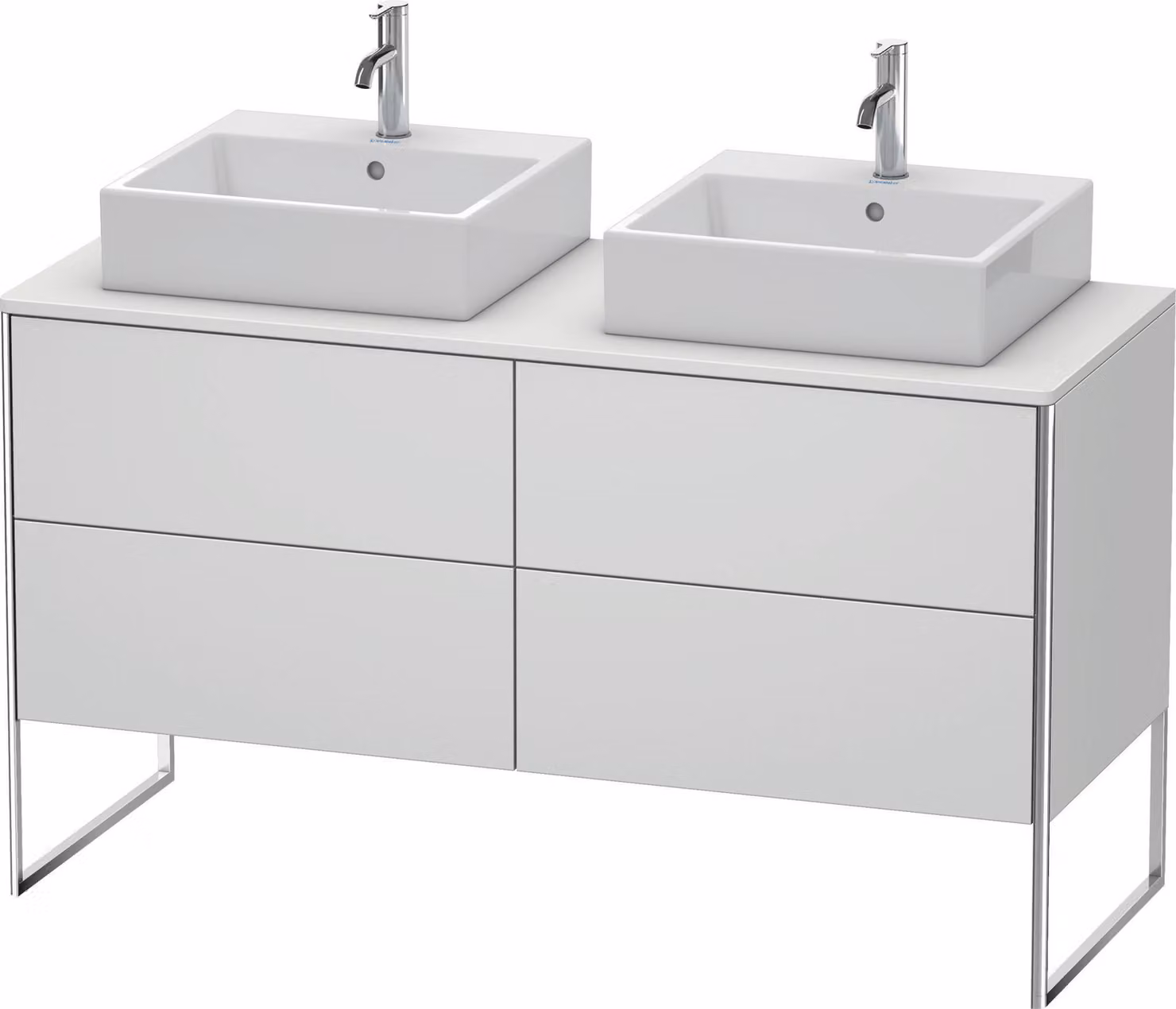 Duravit XSquare Meuble sous-vasque sur console au sol, pour deux vasques, 4 tiroirs, 1400x778x548mm, XS4926B3636, XS4926B3636