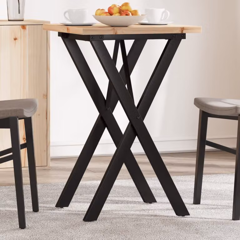 Maison Exclusive - Tavolo da Pranzo Telaio a X 50x50x75,5 cm Legno Pino e Acciaio