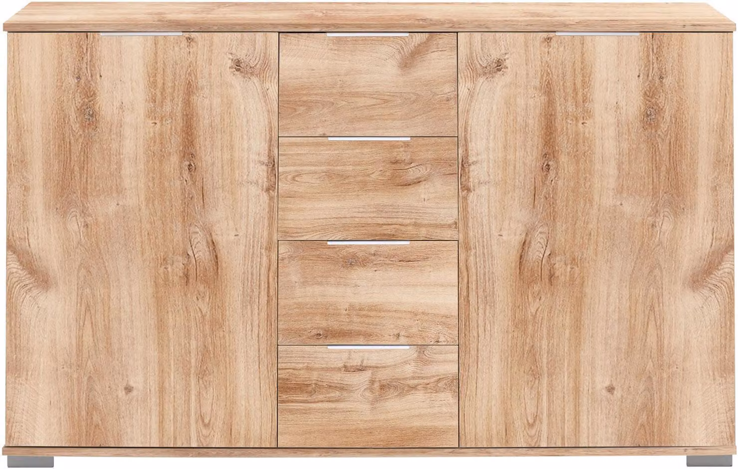Credenza Easy Plus 130x40x83cm colore selezionabile, rovere a listoni