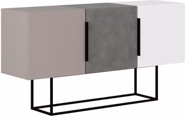 Madia Tontini 3 ante colore tortora cemento bianco 150 cm