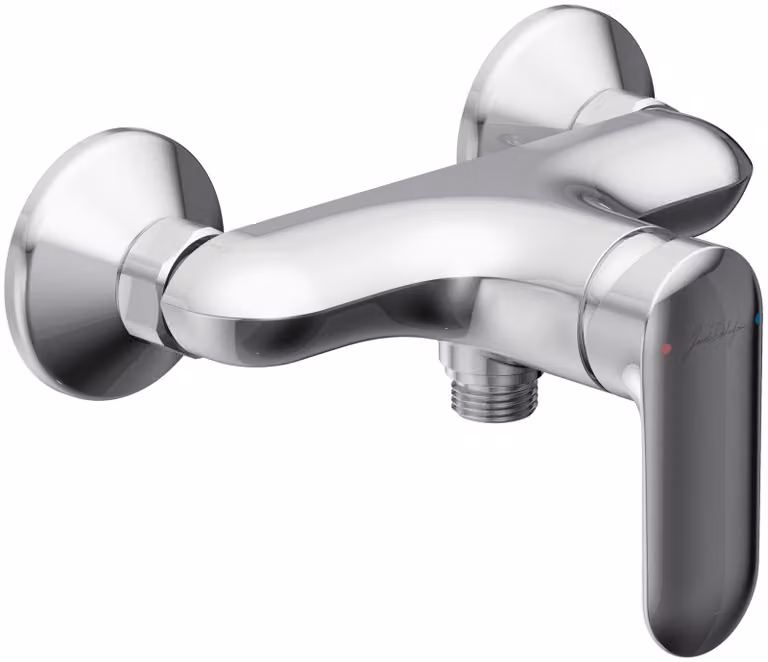 Miscelatore monocomando da parete, cromo, ottone, 1 pezzo
