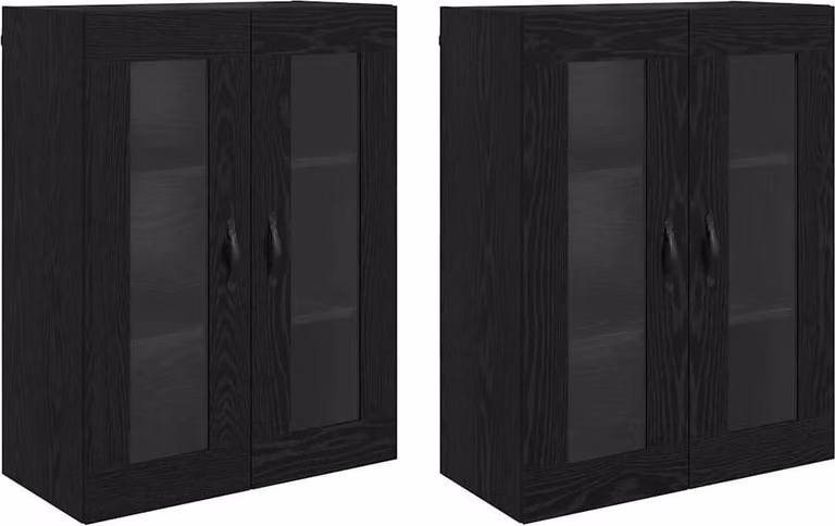 Armadi da Parete 2 pcs Rovere Nero 69,5 x 34 x 90 cm