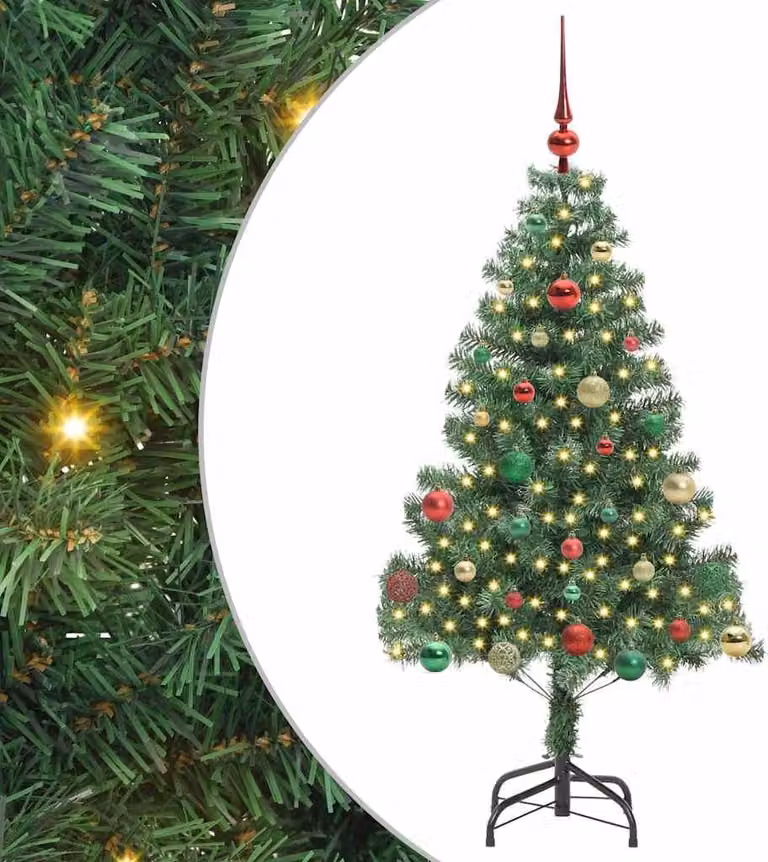 Albero di Natale con 150 LED con supporto Verde 150 cm PVC