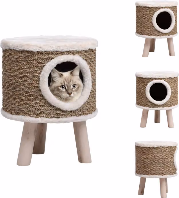 vidaXL Graffiatoio con gambe in legno 41 cm Seagrass - Graffiatoi