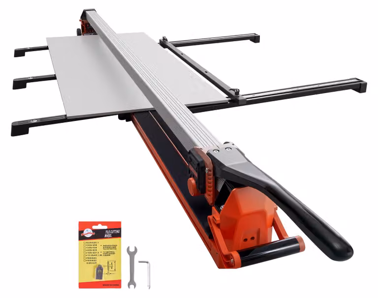 Tagliapiastrelle SucceBuy 1800 mm, dispositivo di taglio con guida e testa mobile, allineamento di precisione, rotella di taglio in carburo di tungsteno, gambe di supporto pieghevoli con rotelle, adatto per piastrelle in Vetroceramica, pavimenti e rivesti