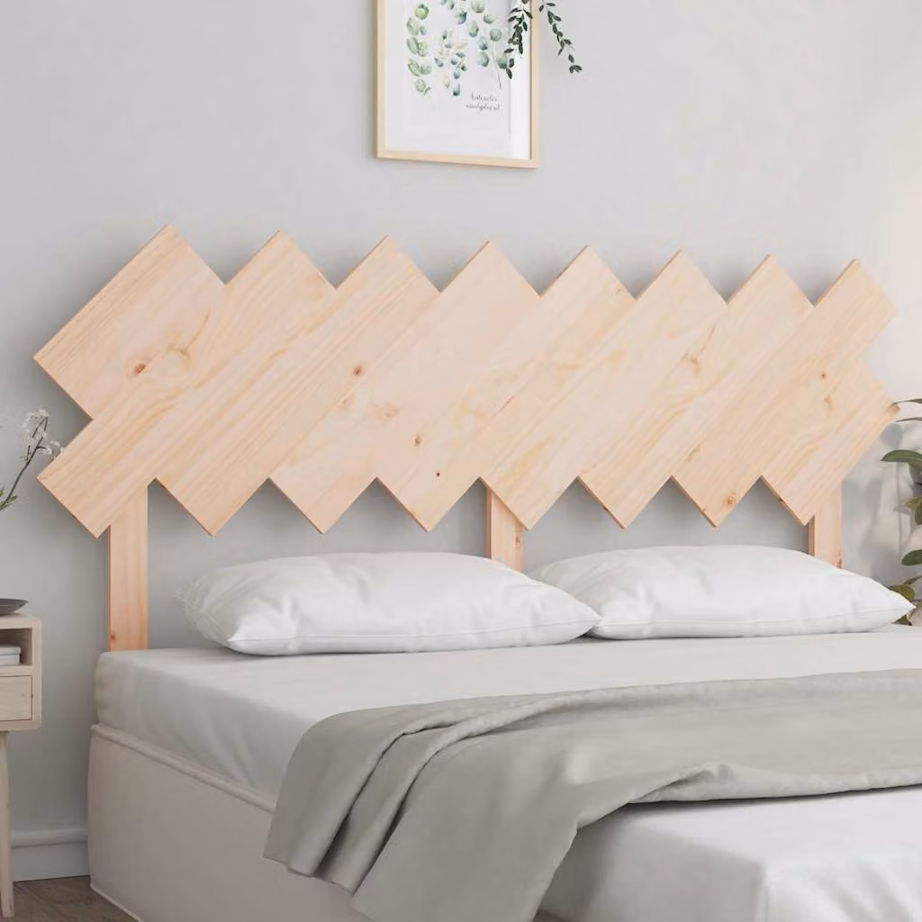 Testiera per Letto vidaXL in Legno Massello di Pino Naturale, L: 159,5 cm, P: 3 cm, H: 80,5 cm