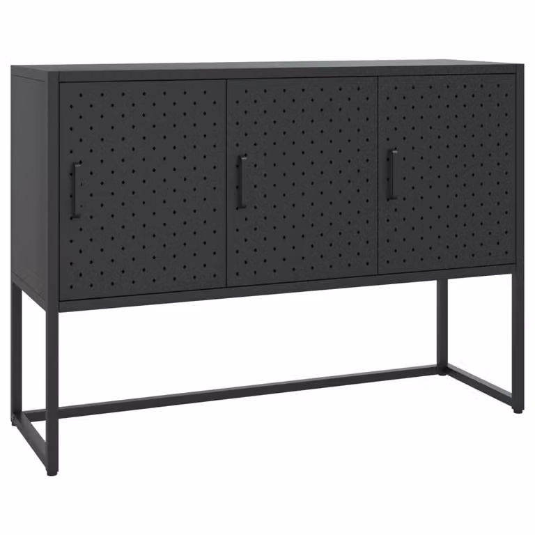 Credenza Nera 105x35x75 cm in Acciaio