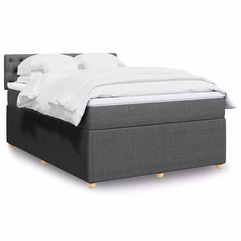 vidaXL Letto Ibrido con Materasso Grigio e Bianco L/P/H: 140 x 190 x 100,5 cm