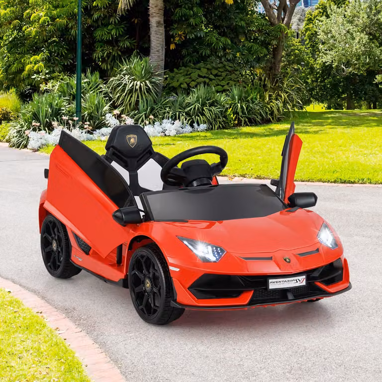 Auto elettrica giocattolo Lamborghini Costway 12V con telecomando per bambini, colore rosso