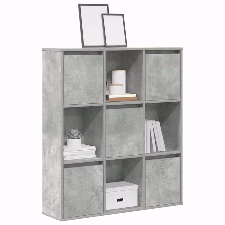 Libreria moderna vidaXL in legno e MDF Grigio, con pannello posteriore, L 89 cm x P 24 cm x H 101,5 cm